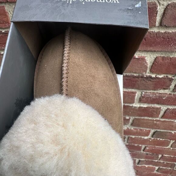 NWT Bearpaw Women's Fiona II Shearling Suede Slippers Hickory II Size 11 - Picture 6 of 6